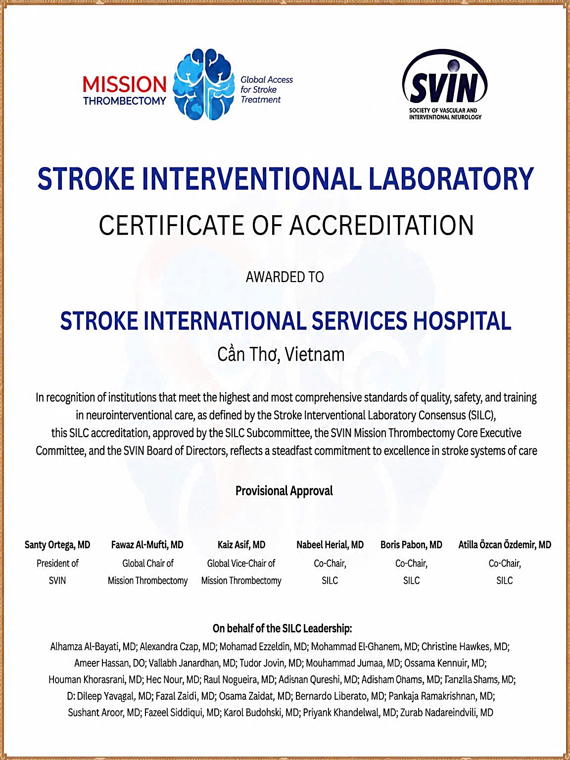3-17865331675091325274393 S.I.S Cần Thơ được cấp chứng nhận Stroke Interventional Laboratory theo tiêu chuẩn SILC- Ảnh 3.