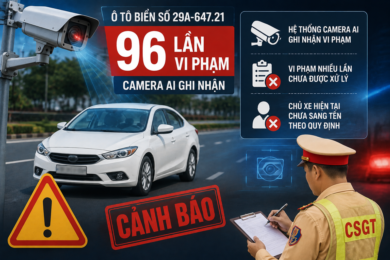 Giải Mã Những Vi Phạm Giao Thông Lạ Lùng Của Chủ Xe Ô Tô 29A-647.21