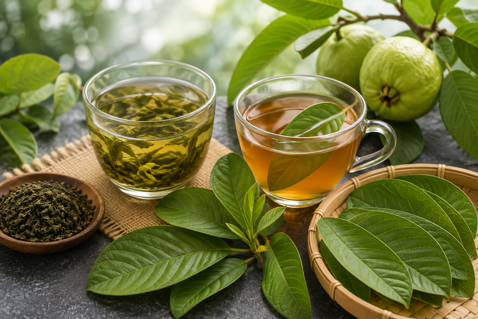 So Sánh Lợi Ích Giữa Lá Ổi và Trà Xanh Trong Chống Lão Hóa