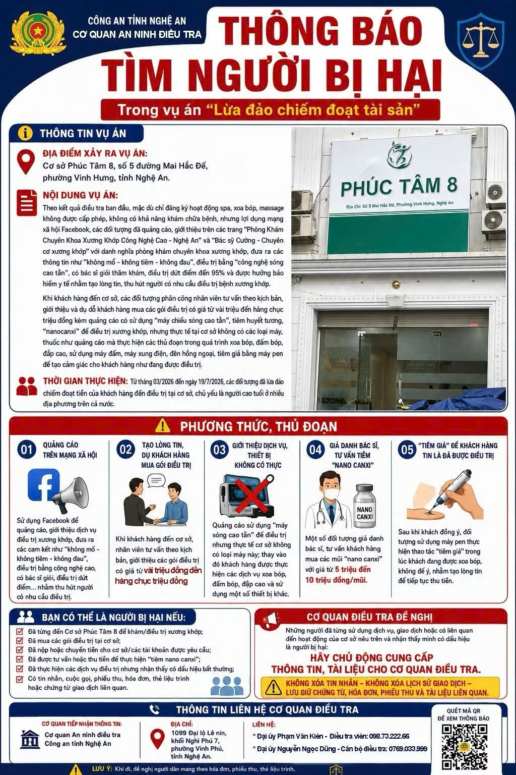 Cảnh Báo Lừa Đảo Tại Cơ Sở Phúc Tâm 8: Công An Kêu Gọi Nạn Nhân