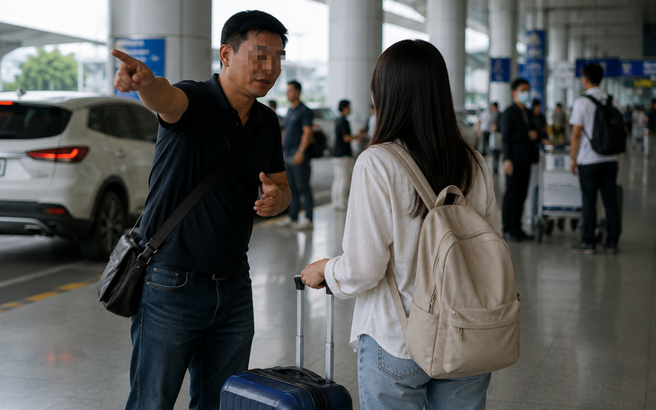 Xử Phạt Gấp 50 Lần: Người Chèo Kéo Khách Tại Sân Bay Nội Bài Bị Phát Hiện - Ảnh 1.