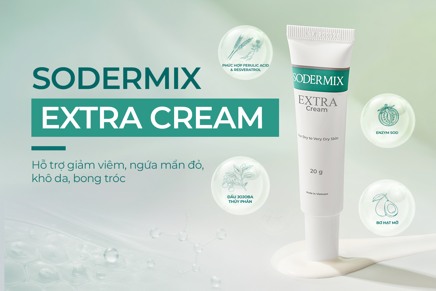 Sodermix Extra Cream — Giải pháp hỗ trợ cho da viêm, khô và sẹo